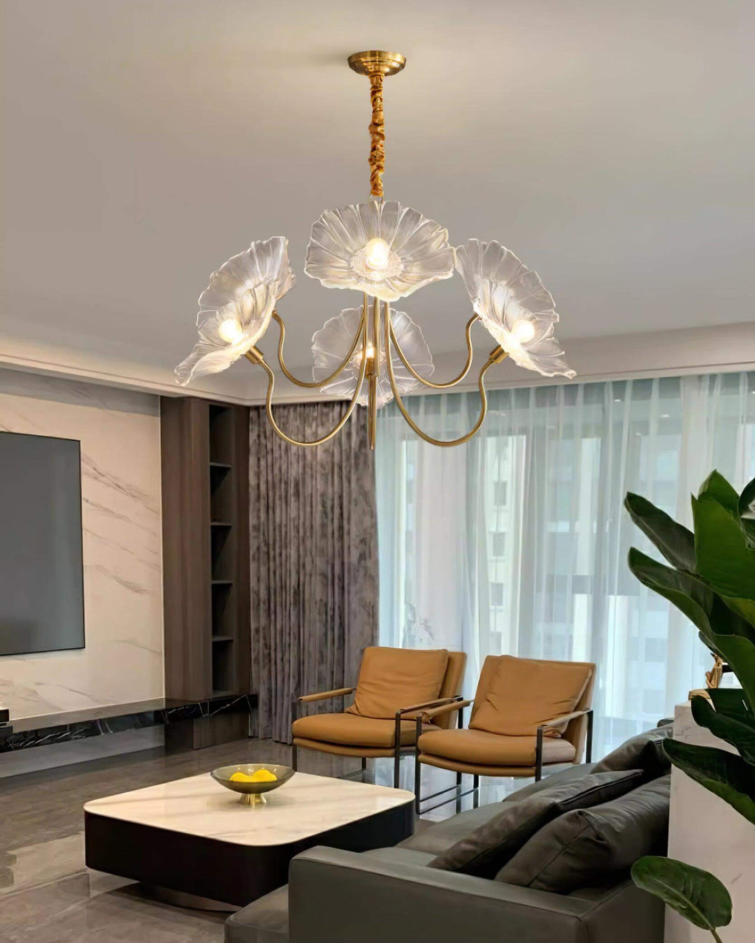 Glasblomsterkrone moderne lampe