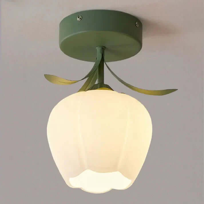 Tiffany-stil loftlampe med blomstermønster, 20 cm