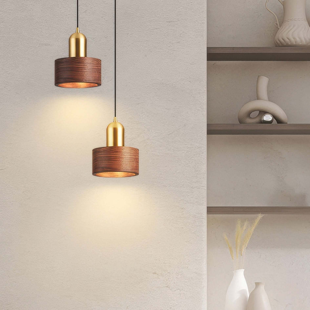 Moderne cylindrisk pendel lampe i japansk stil
