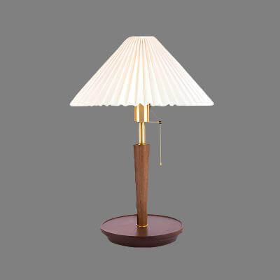 Bordlampe med råboret træ