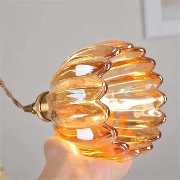 Retro glasblomsterlampe i japansk stil
