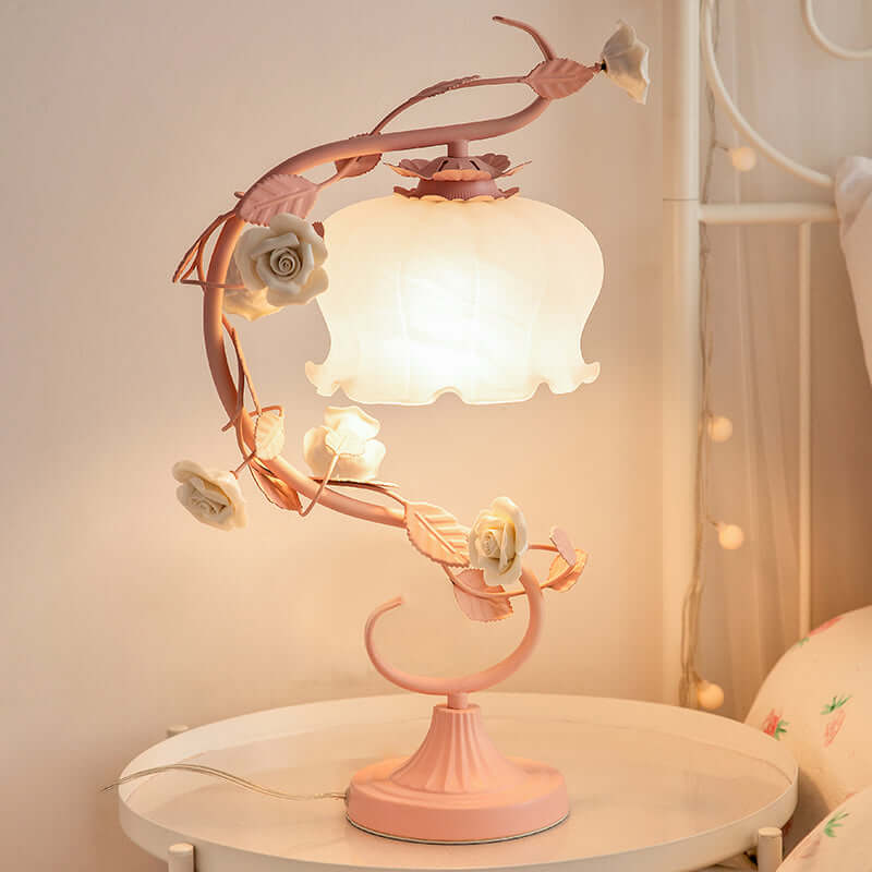 Elegant rose lamp creates ambiance