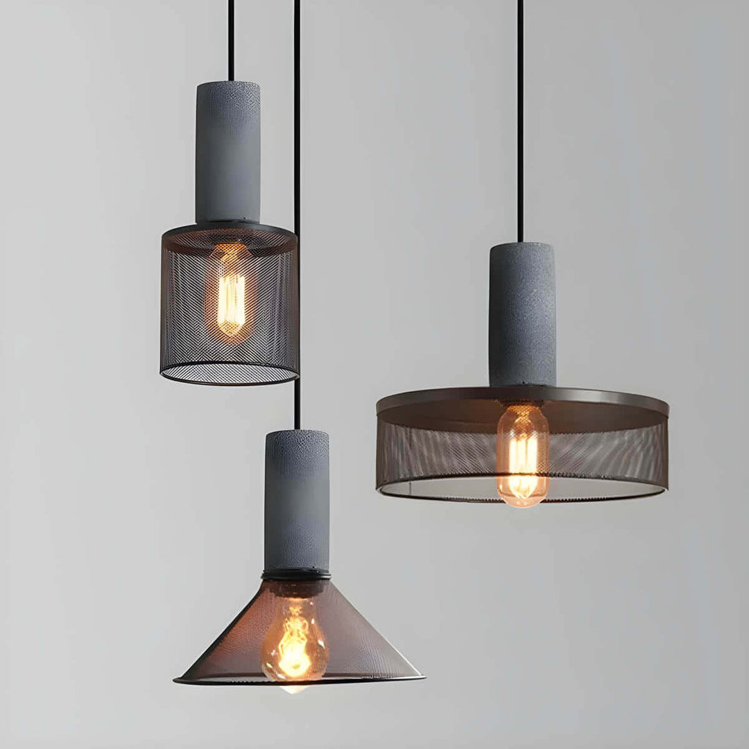 Moderne loft pendellampe - Beton & metal design