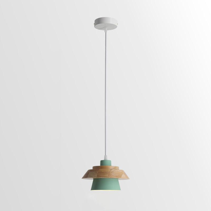 Moderne træ- og sten pendel lampe