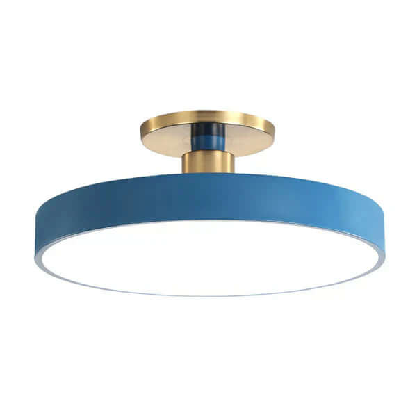 Moderne rund LED loftlampe til soveværelse med nordisk design i akryl, semi coil lyskilde