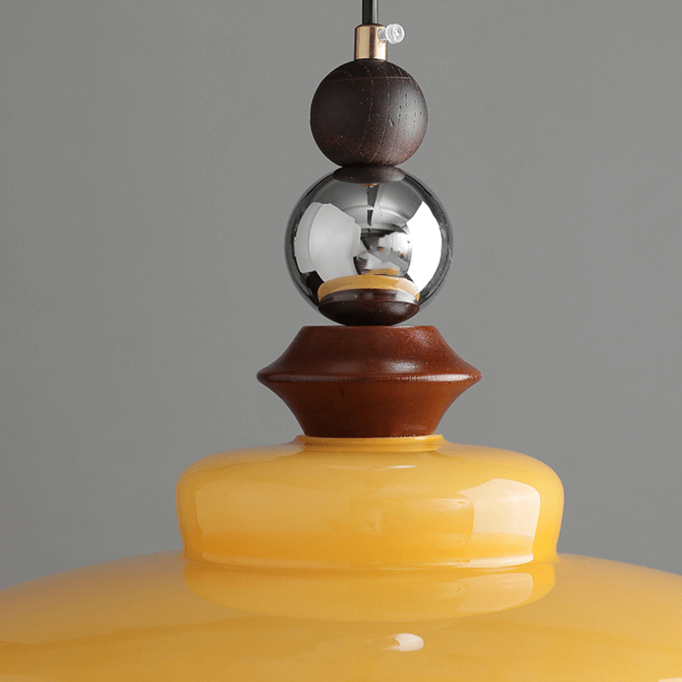 Middelalderlig Beige Glas Pendel Lampe