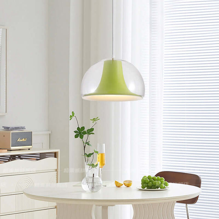 Moderne halvcirkel pendel med glaskuppel