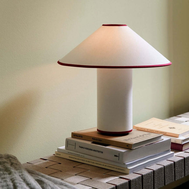 Moderne bordlampe rød og hvid