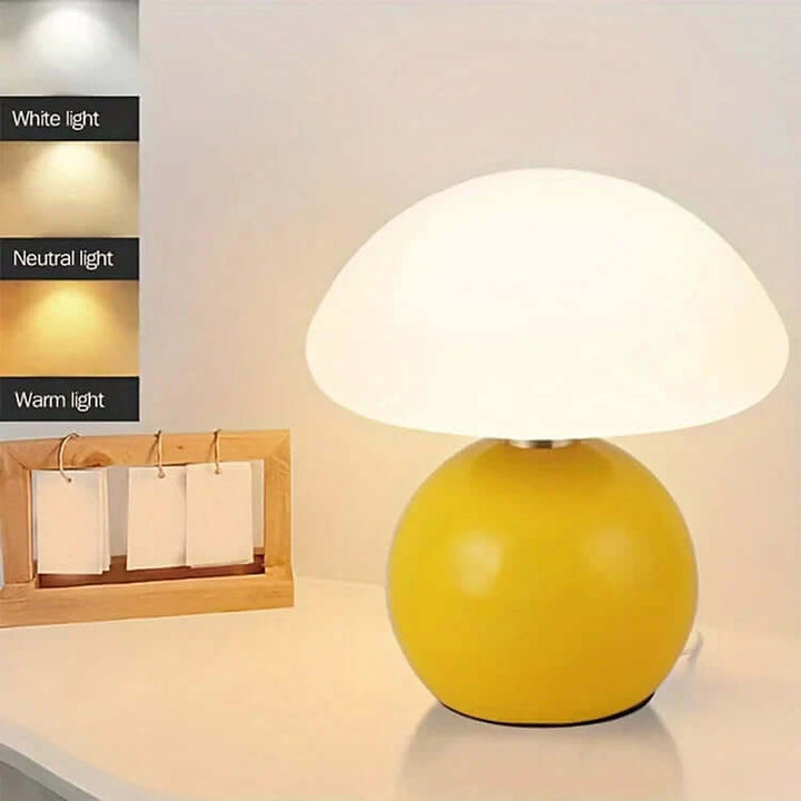 Keramisk svampe bordlampe detaljer