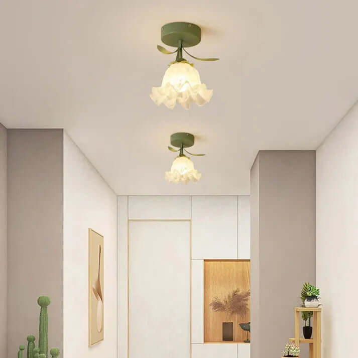 Tiffany-stil loftlampe simpelt mini-blomstermønster