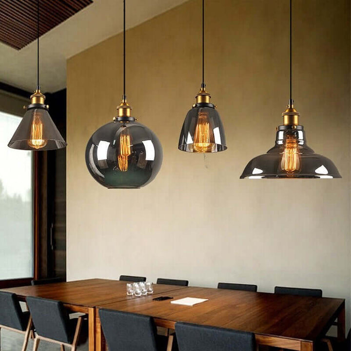 Vintage-inspireret glaspendel lampe