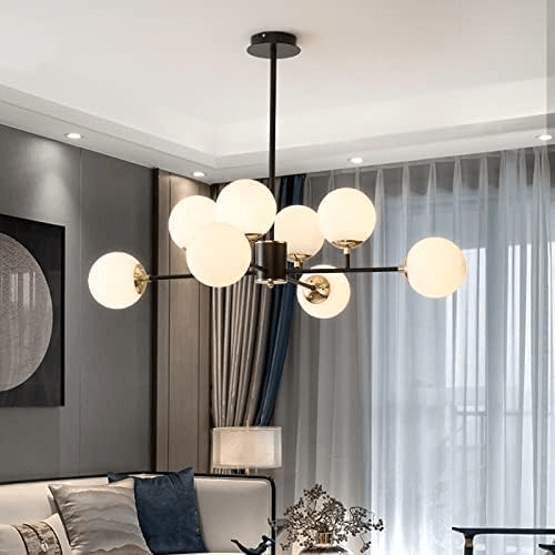 Moderne glas lysekrone - 8 lys