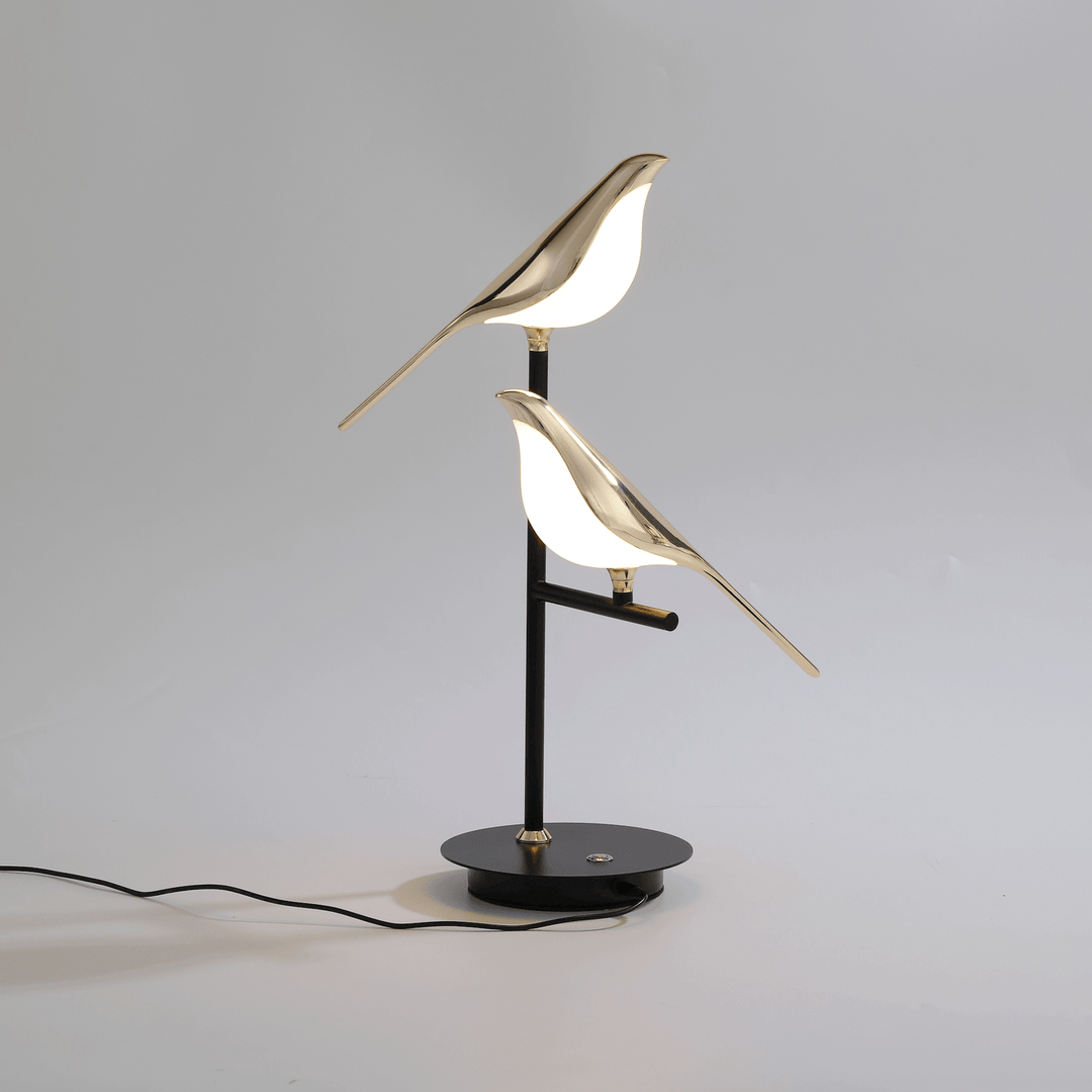 Moderne bordlampe i metal - Fugleformet