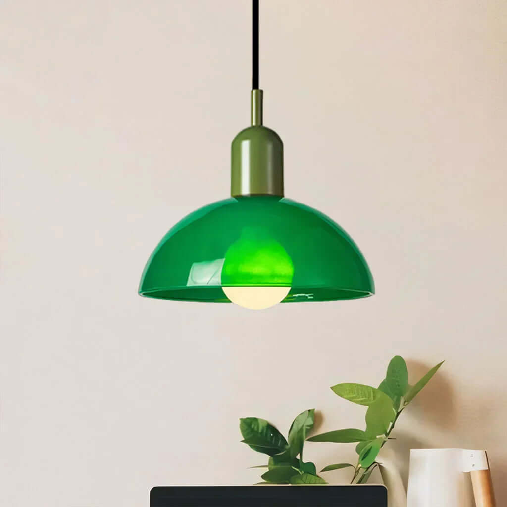 Moderne Glaskuppel Pendel - Farverigt Design