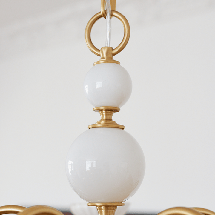 Creme glas lysekrone amerikansk retro lampe metal lysekrone soveværelse