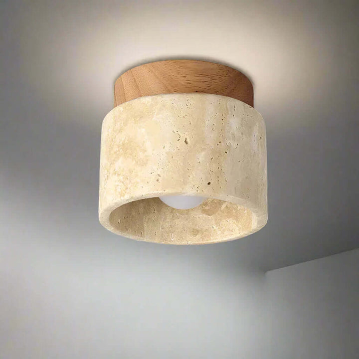 Moderne Japansk Stil Loftslampe Creme Farve