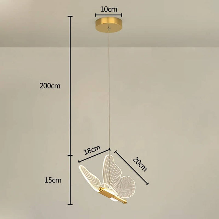 Hængende lampe med sommerfuglemotiv