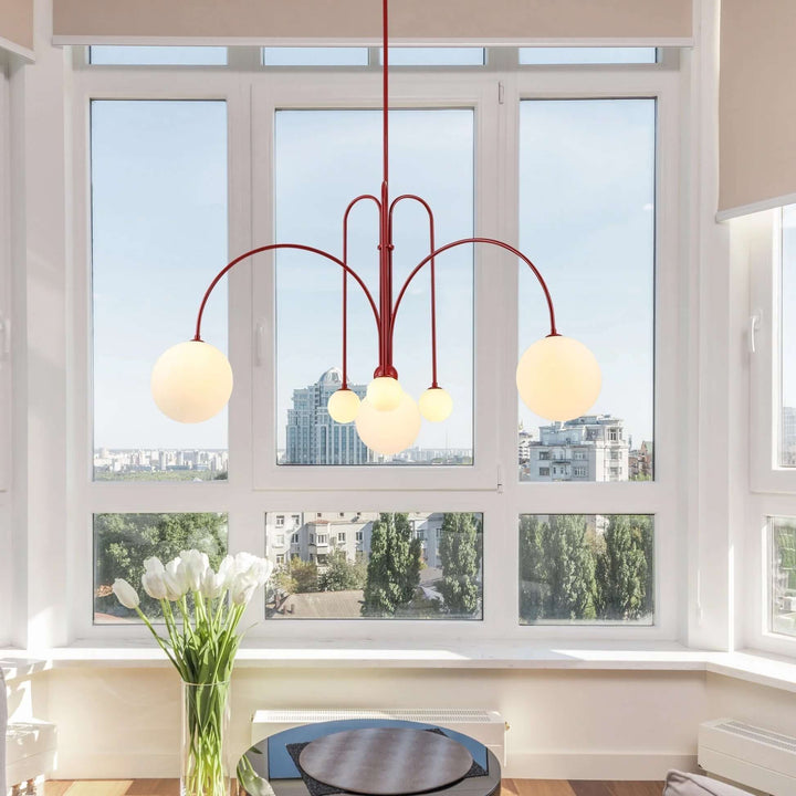 Moderne pendellampe - stor størrelse - bordeaux farve