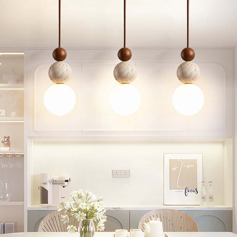 Moderne enkel travertin pendel lampe