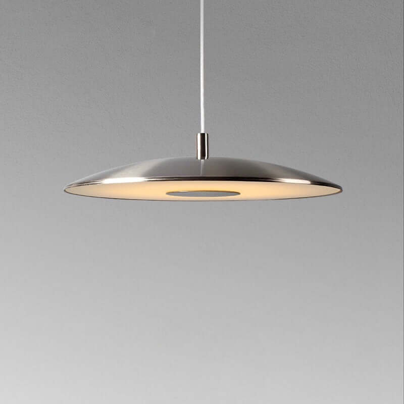 Moderne LED hængelampe i metal, nikkel finish