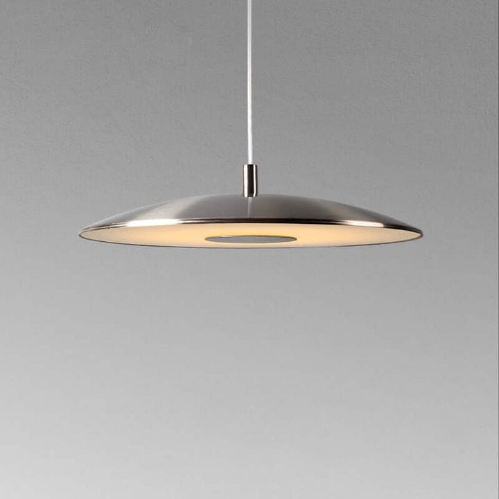 Moderne LED hængelampe i metal, nikkel finish