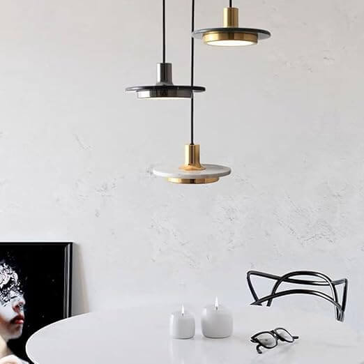 Moderne Pendel med Kobber Marmor