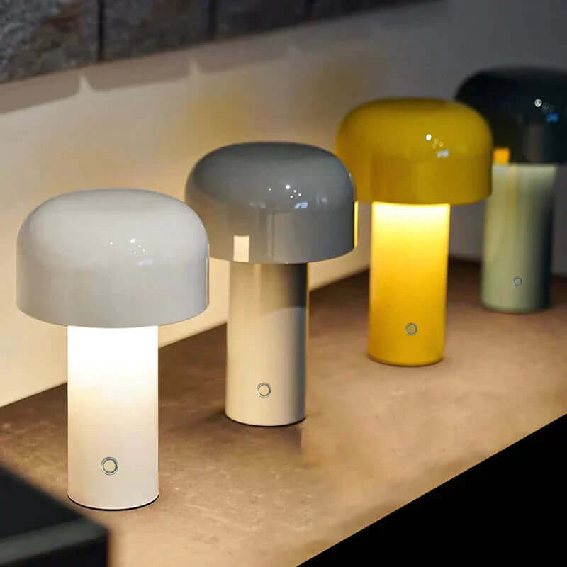 Trådløs bordlampe, italiensk champignon design