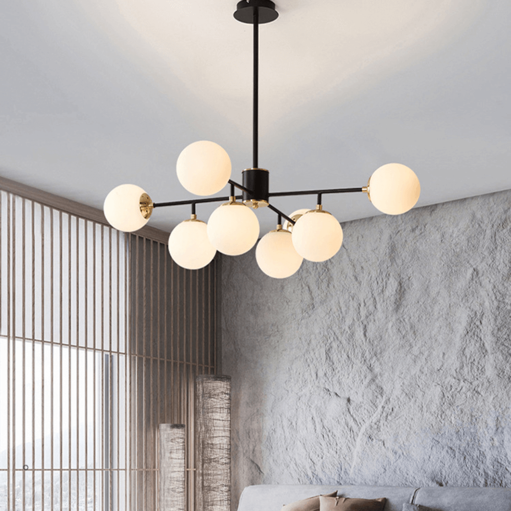Moderne glas lysekrone - 8 lys