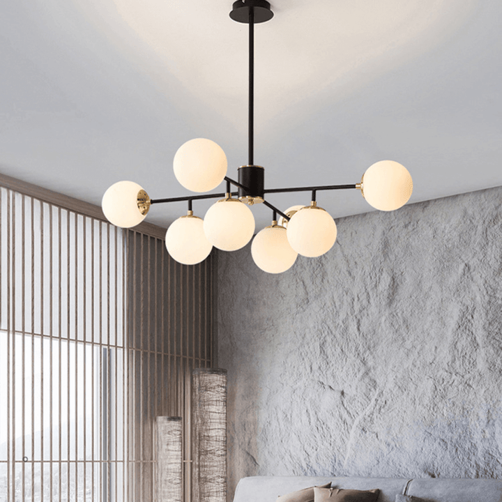 Moderne glas lysekrone - 8 lys