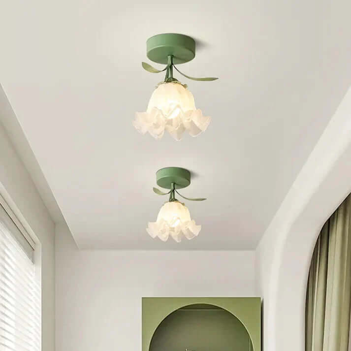 Tiffany-stil loftlampe simpelt mini-blomstermønster