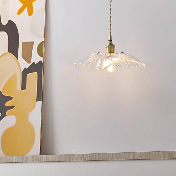 Glasblomst lampe, vedhængslampe, dekorativ lyskilde