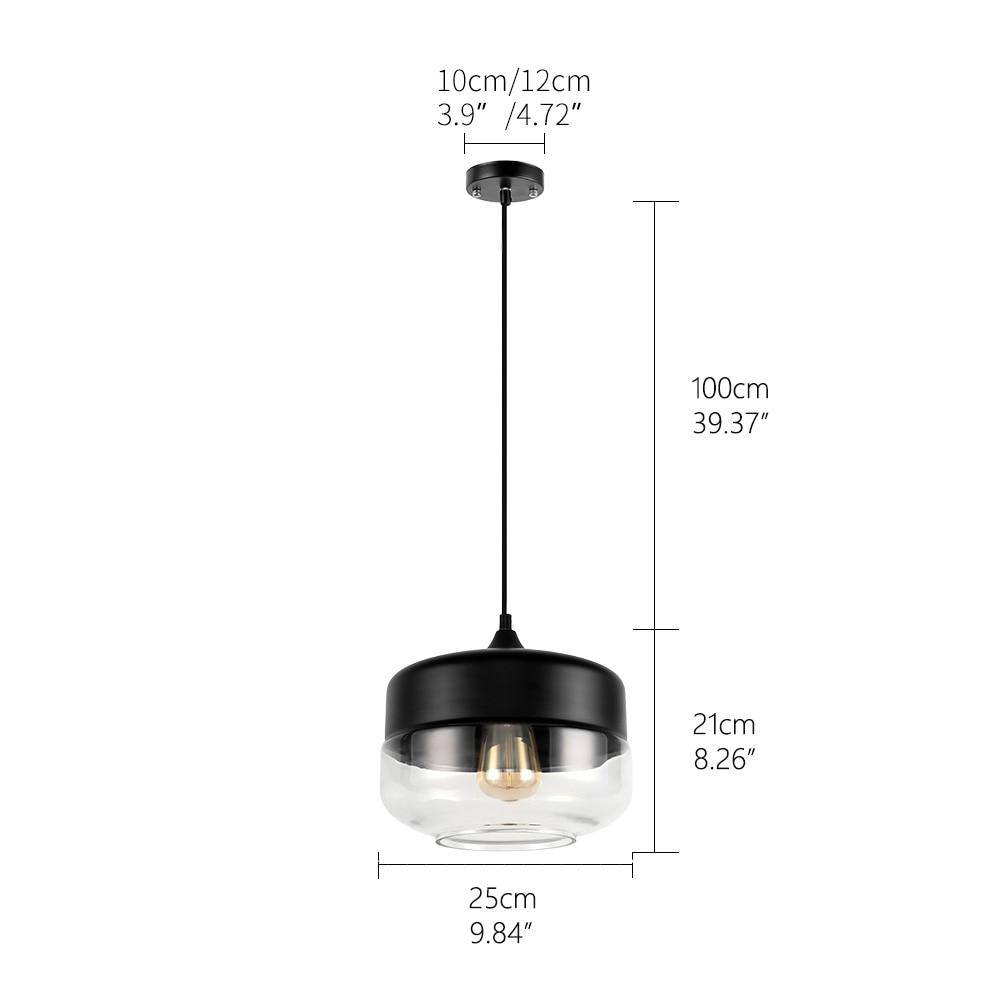Moderne pendellampe med glasskjerm