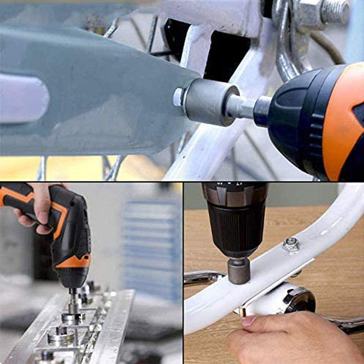14-delte sekskantede power-møtrikker, krom-vanadiumstål, multifunktionelle, holdbare og rustfri, værktøj