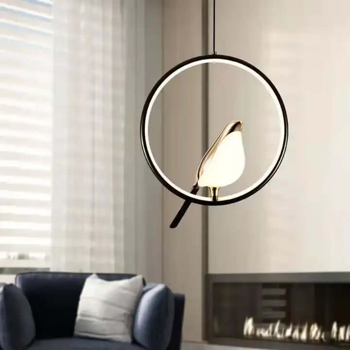 Elegant Fugl Mønster Pendellampe