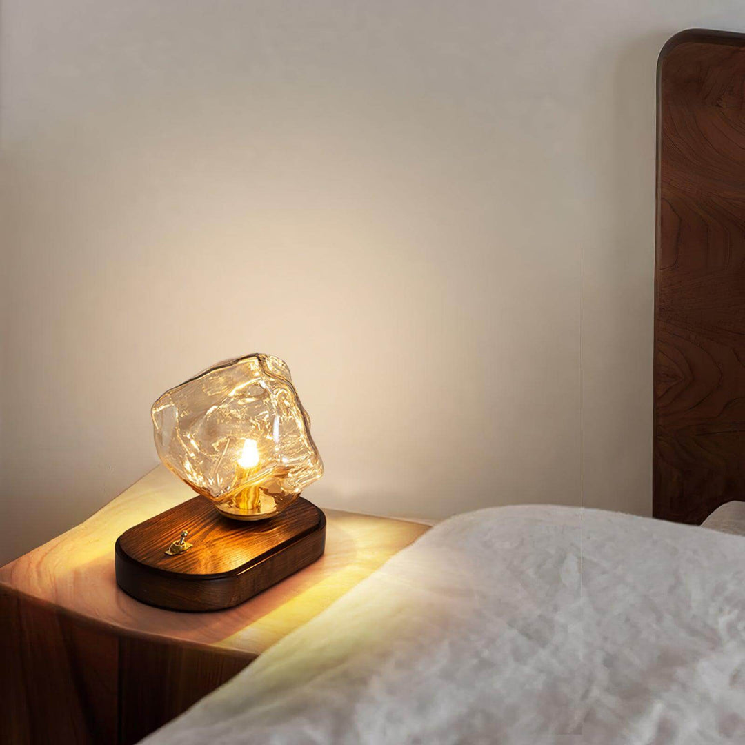 Isstensk design glasbordlampe lys effekter