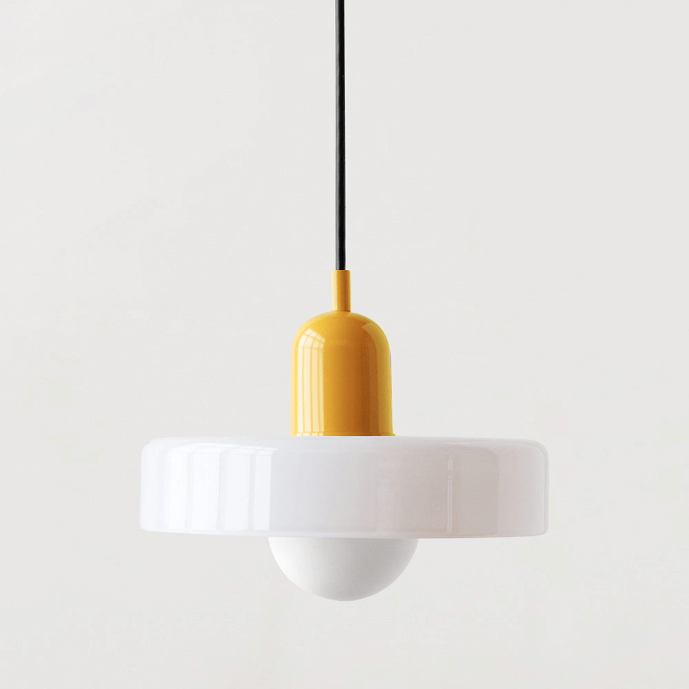 Farverig Bauhaus-stil glasloftslampe