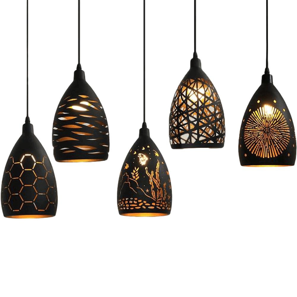 Moderne metal pendel lampe med mønster