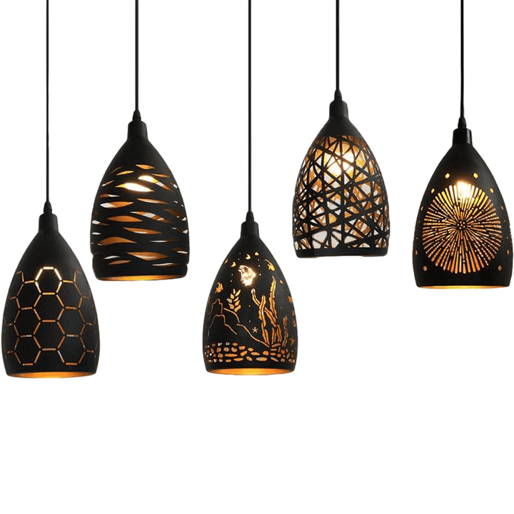 Moderne metal pendel lampe med mønster