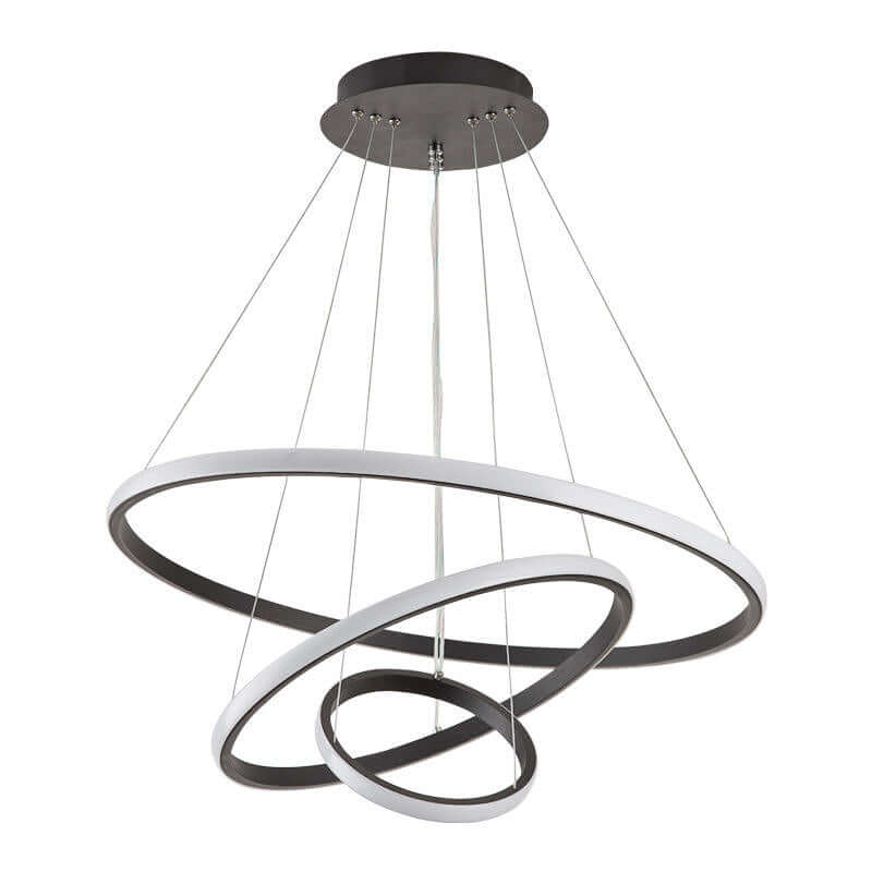 Moderne loftlampe med 3 ringe, justerbar lysstyrke