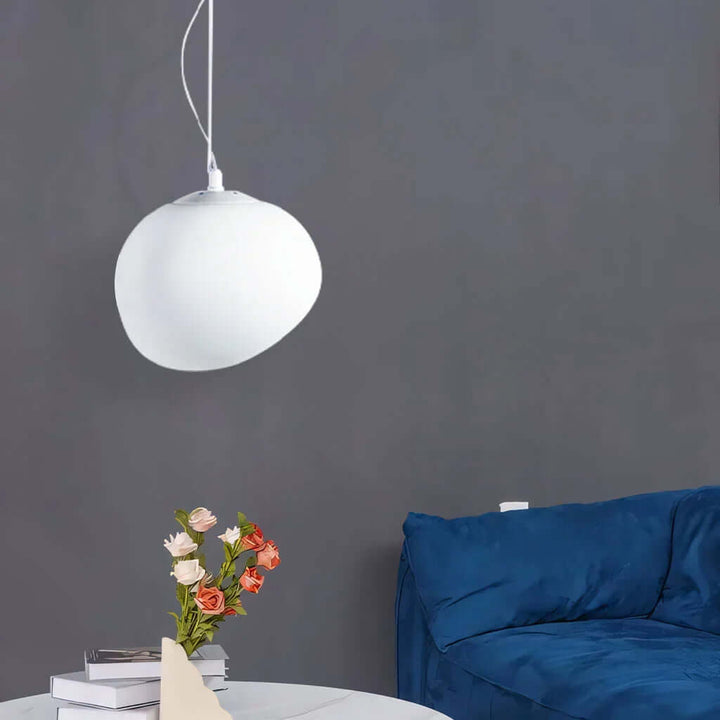 Moderne hvid pendel lampe i stenform