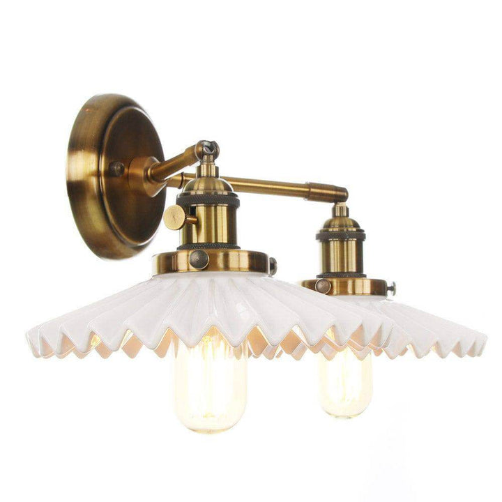 Lampe À Double Tête En Céramique Ancienne