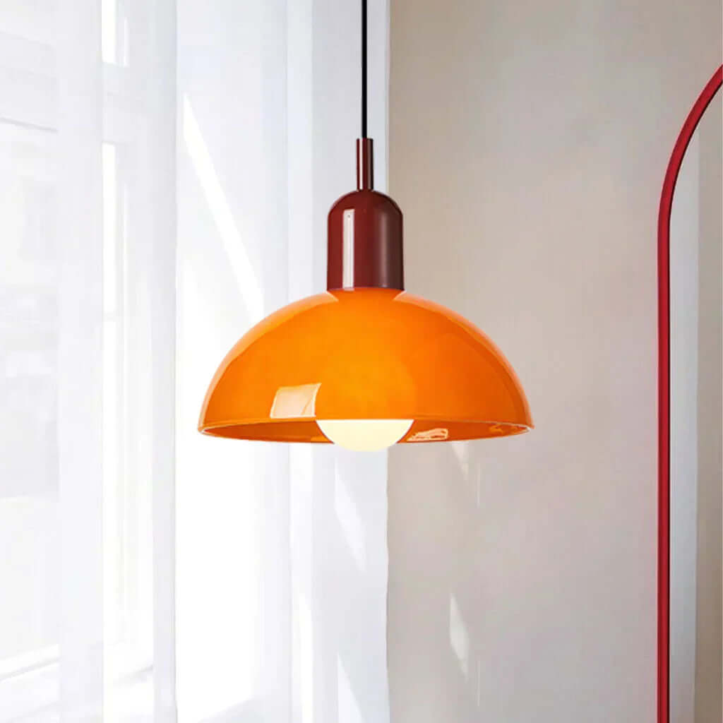 Moderne Glaskuppel Pendel - Farverigt Design