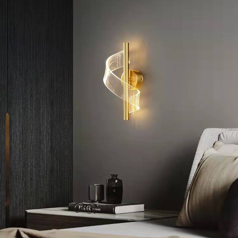 Glas væglampe - Luksuriøs vægmonteret lampe med krystalkandelaber