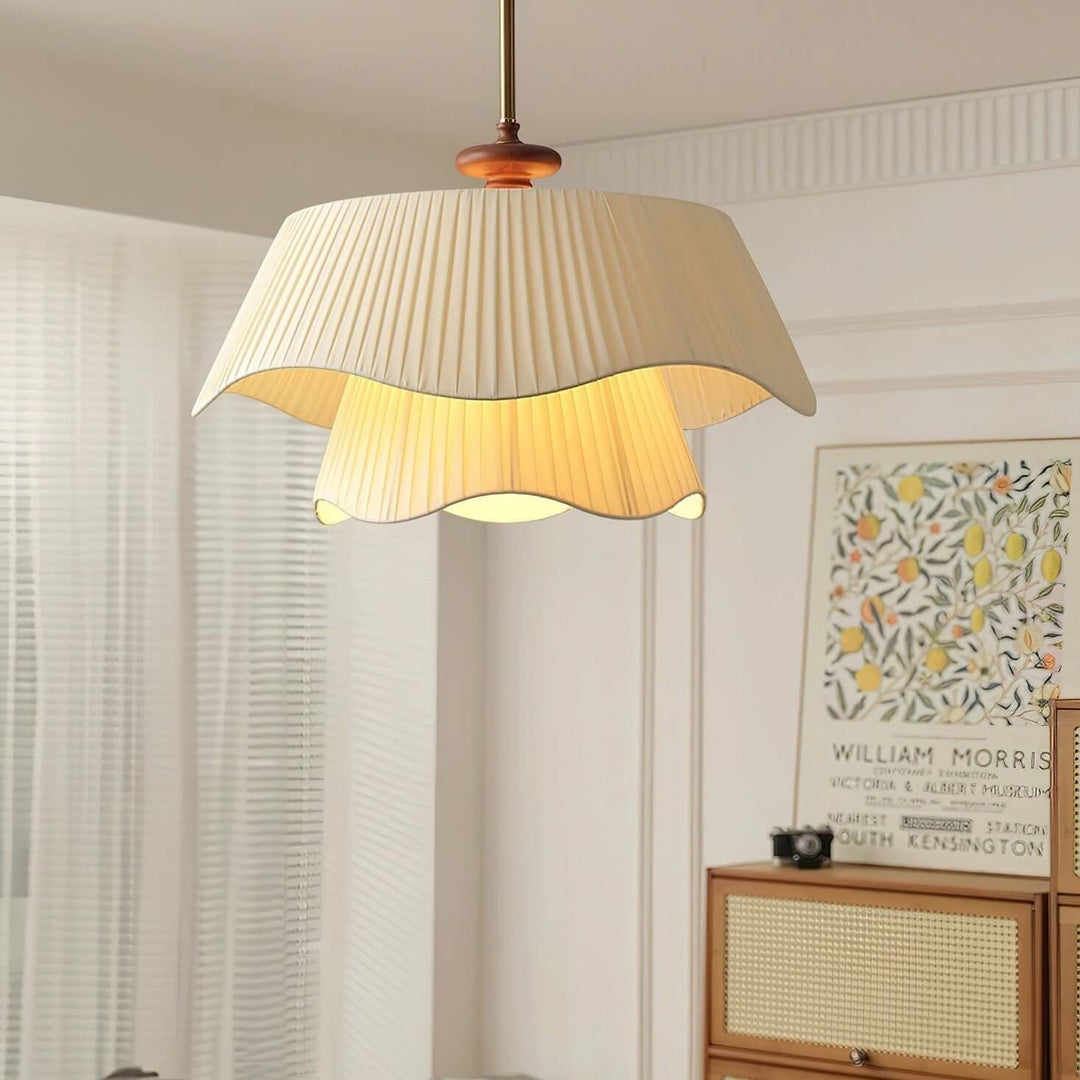 Bellevue Pendellampe i Guld & beige