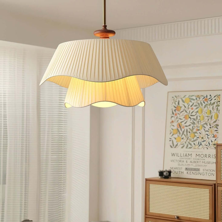 Bellevue Pendellampe i Guld & beige