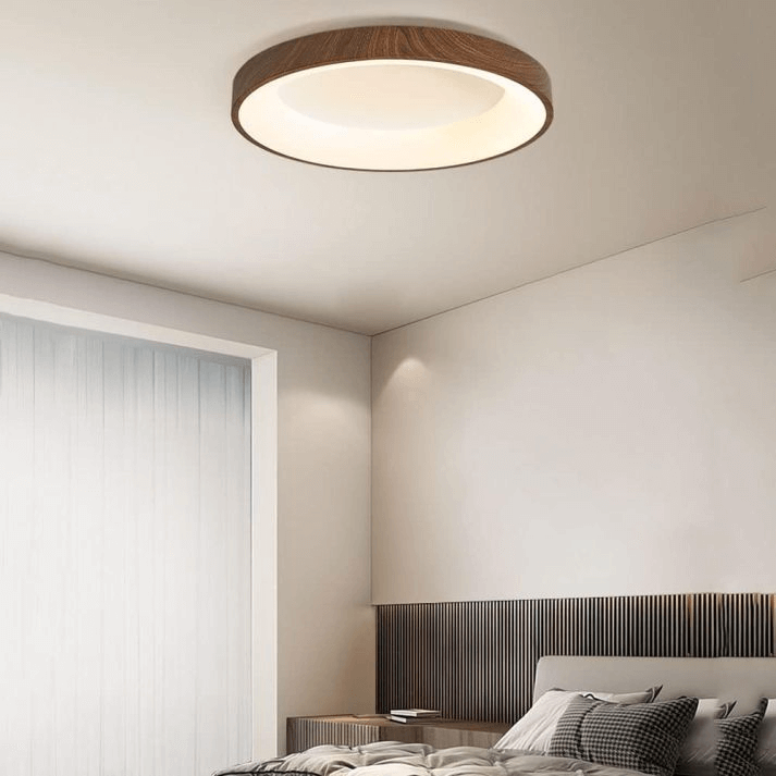 Elegant træ loftlampe med LED-belysning
