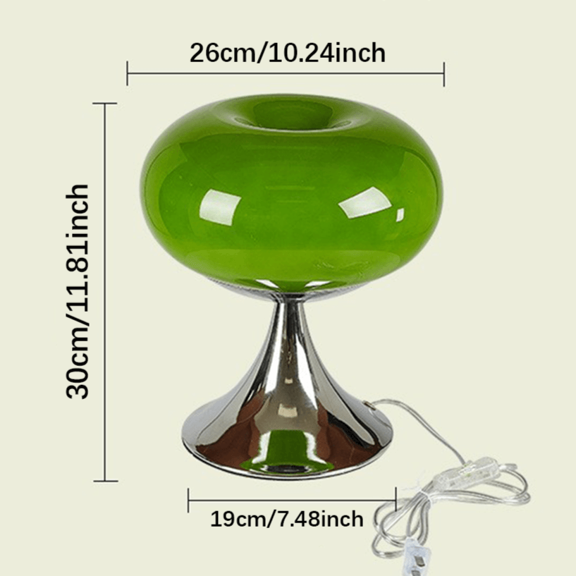 Retro æbleformet bordlampe