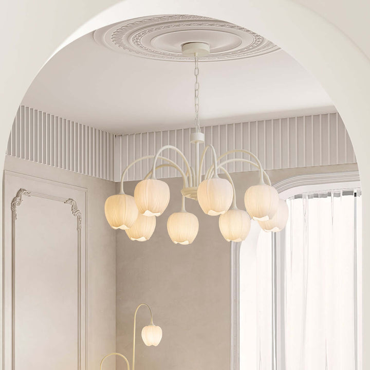 Moderne loftlampe i matcha-stil, matcha og hvidt glas