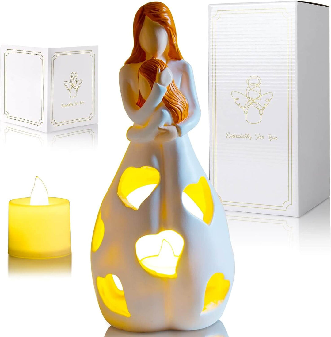 Romantisk bordlampe i beige med blødt lys
