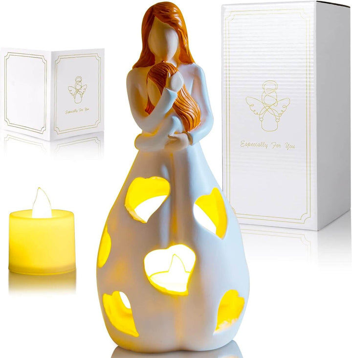 Romantisk bordlampe i beige med blødt lys